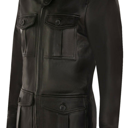 Mens Leather Parka Safari Coat-Mesa Verde