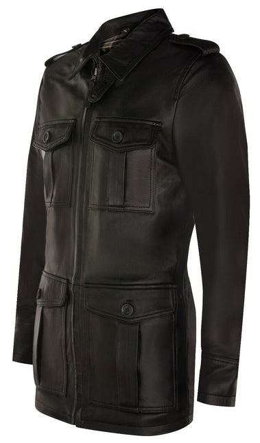 Mens Leather Parka Safari Coat-Mesa Verde