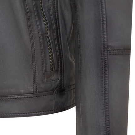 Men's Vintage Classic Short Soft Leather Biker Jacket