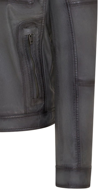 Men's Vintage Classic Short Soft Leather Biker Jacket