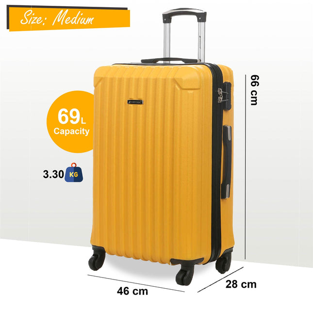Hard Shell ABS 4 Wheels Luggage Travel Cabin Suitcase Set