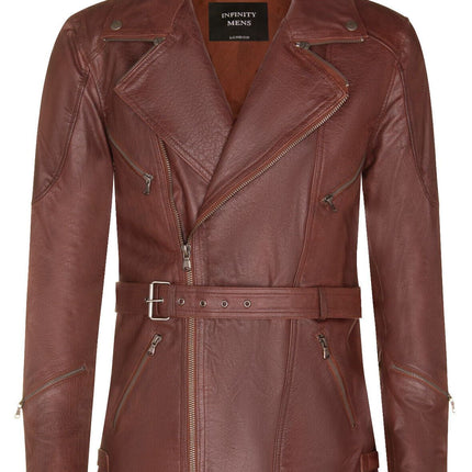 Mens Cross Zip CE Armour Biker Jacket - Budapest