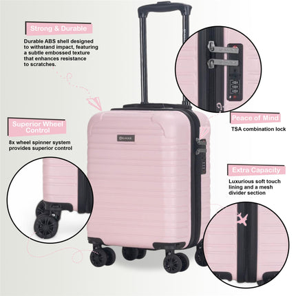 ABS Hardshell Underseat Cabin Suitcase 45 x 30 x 20 cm Luggage Suitable for Wizz Air