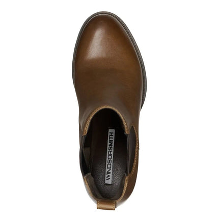 Windsorsmith Womens Tan Classic Leather Platform Ankle Chelsea Boots - Varsity