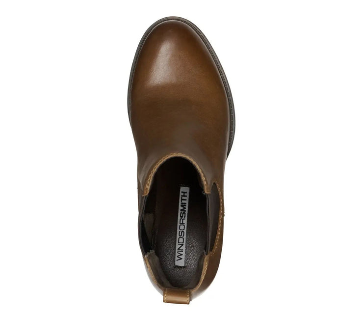 Windsorsmith Womens Tan Classic Leather Platform Ankle Chelsea Boots - Varsity