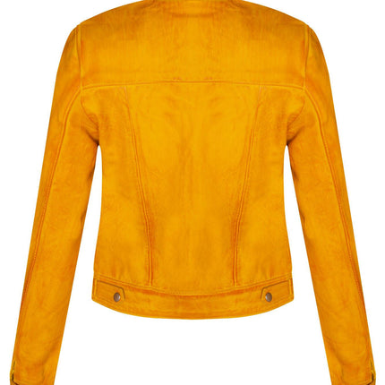 Womens Plain Leather Moto Biker Jacket-Braga