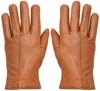 WOMENS TAN CLASSIC SOFT REAL 100% LEATHER GLOVES THERMAL LINED DRIVING FITTED