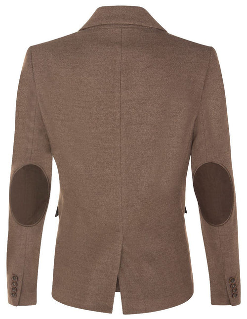 Womens Tweed 1920s Herringbone Light Brown Blazer