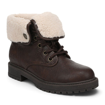 Blowfish Malibu Women's Brown Faux Leather Lace Up Winter Boots - Andy-Cozy