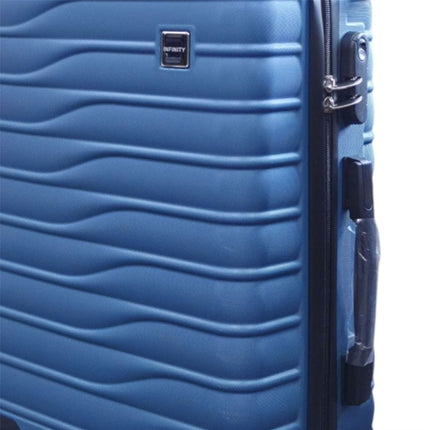 Hardshell Blue Suitcase Set Robust 8 Wheel Luggage Cabin Case Bag