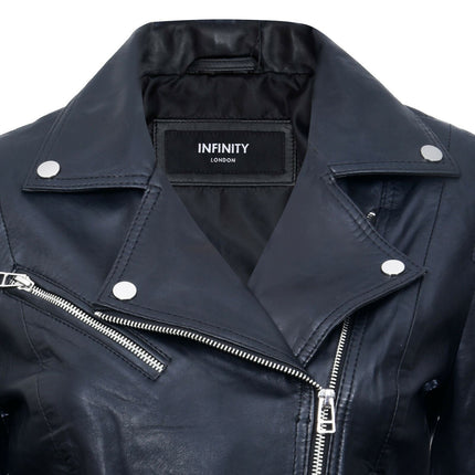 Womens Leather Biker Jacket-Zanzibar