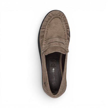 Tamaris Women's Beige Leather Loafer Casual Shoes - 24251-47