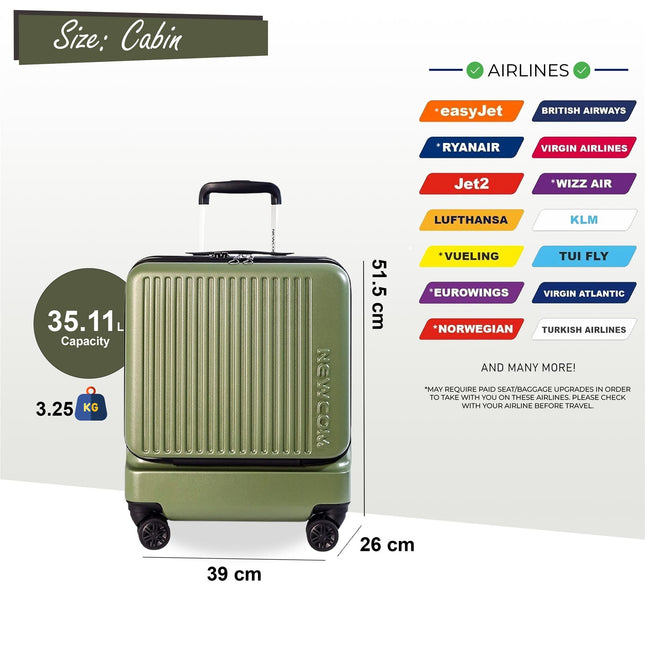 Durable EasyJet Ryanair 39 x 26 x 51.5 cm Front Open Cabin Luggage Travel Suitcase