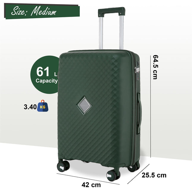 Dual 4 Wheel Robust Lightweight TSA Hard Shell Suitcase Luggage Travel Bags Set