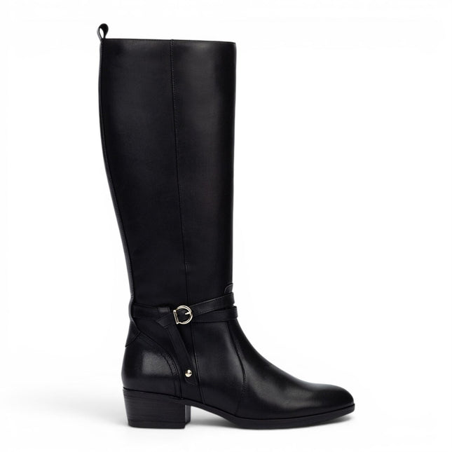 Pikolinos Women's Knee High Tall Black Leather Boots - Daroca