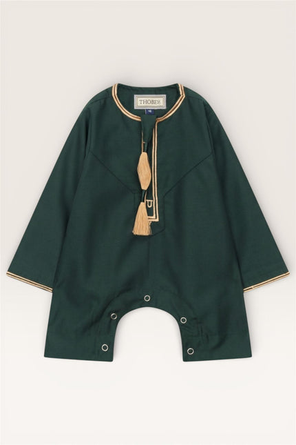 Baby Boys Ramadan Green Moroccan Thobe Robe Emirati Eid Jubba- B-TT003