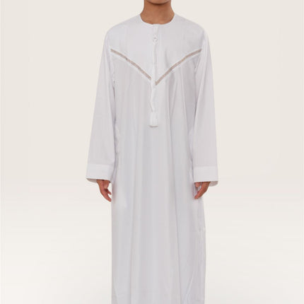 Kids Boys Eid White Moroccan Thobe Robe Djellaba Ramadan Eid Jubba- K-HM10