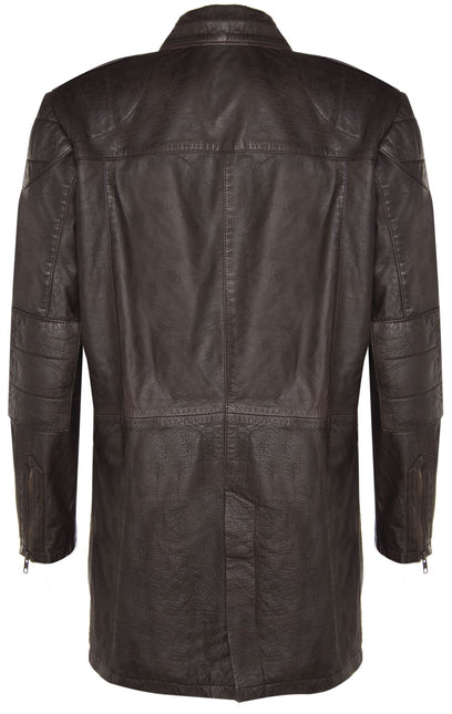 Mens Leather Trench Coat-Hamburg