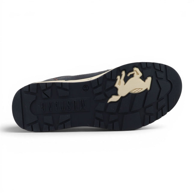 Mustang Men's Navy Faux Leather Trainer Sneaker Shoes - M0281006