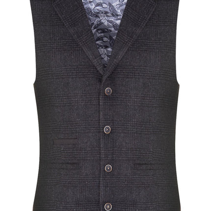 Mens Black 3 Piece Tweed Suit Peaky Blinders 1920s Gatsby Classic Tailored Fit