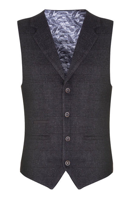 Mens Black 3 Piece Tweed Suit Peaky Blinders 1920s Gatsby Classic Tailored Fit