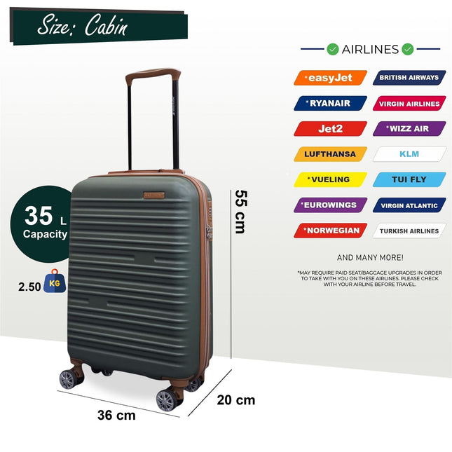 Expandable Hard Shell ABS Suitcase Set 8 Wheel Robust Travel Case Holiday Luggage