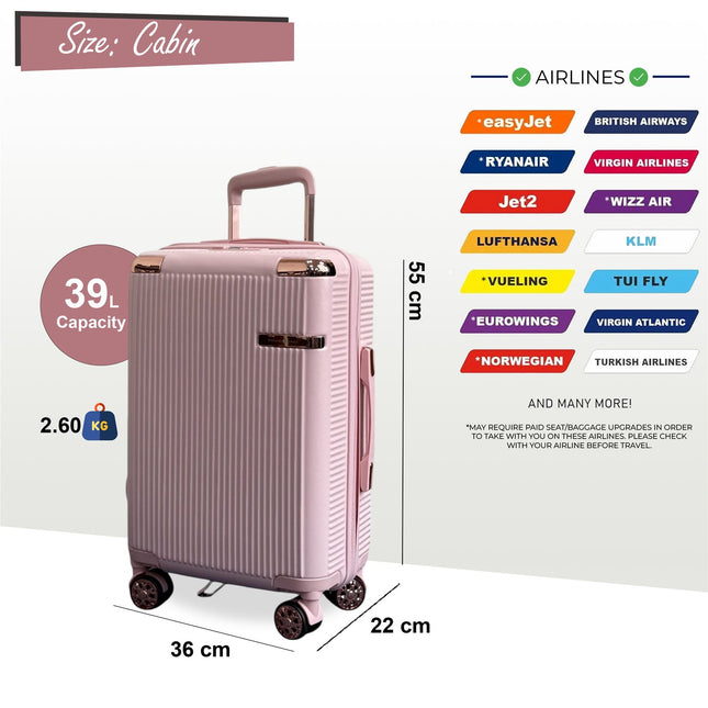 Expandable Hard Shell 8 Wheels Luggage Travel Cabin Suitcase Set