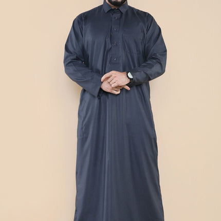 Mens Grey Thobe Jubba Saudi Ramadan Eid Islamic Kaftan Kaudara Arabic Jubbah