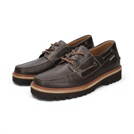 Mephisto Adrien Montana 8591 Men's Dark Brown Leather Lace-Up Walking Boat Shoes