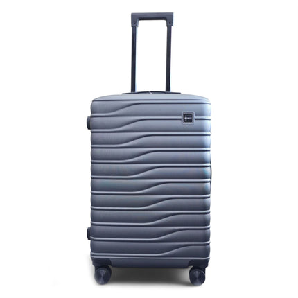 Hardshell Charcoal Grey Suitcase Set Robust 8 Wheel Luggage Cabin Case Bag