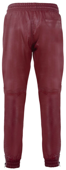 Mens  Leather Jogging Bottoms-Boston