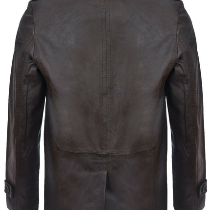 Mens Leather Peacoat-Amara