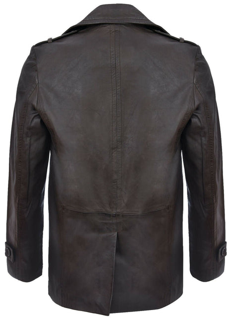 Mens Leather Peacoat-Amara