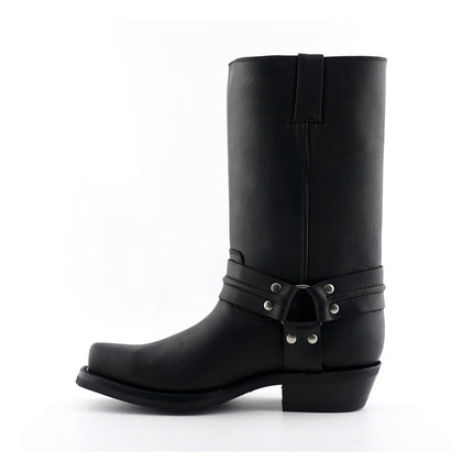Grinders Unisex Black Western High Leather Boots - Renegade Hi