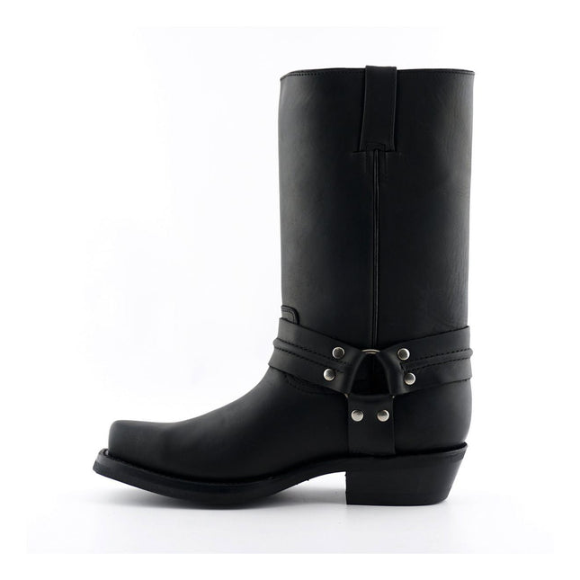 Grinders Unisex Black Western High Leather Boots - Renegade Hi