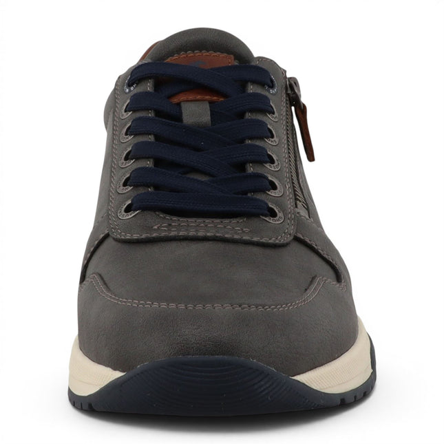 Mustang Men's Grey Faux Leather Trainer Sneaker Shoes - M0281006