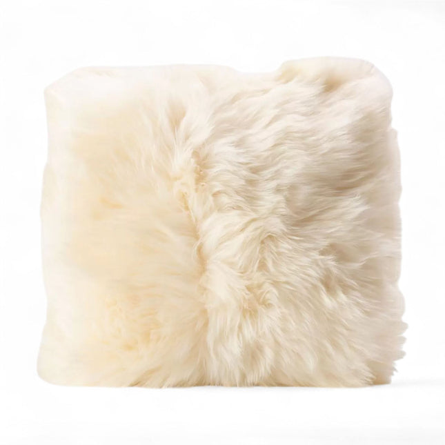 Genuine Sheepskin Beige  40x40cm Real Wool Single Sided Cushion
