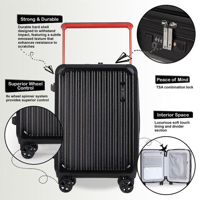 Hard Shell Rimowa Inspired TSA Cabin Luggage Suitcase Durable Spinner Carry-On