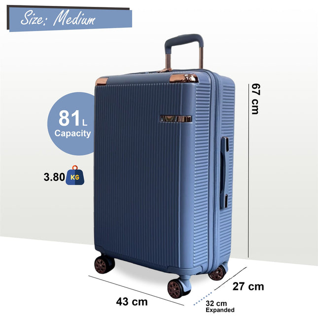 Expandable Hard Shell 8 Wheels Luggage Travel Cabin Suitcase Set
