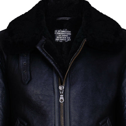 Mens B3 WW2 Leather Sheepskin Aviator Flying Jacket-Charleston