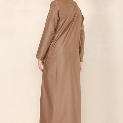 Boy's Kids Brown Thobe Emirati Jubba Islamic Clothing Kaftan Eid String Tassel