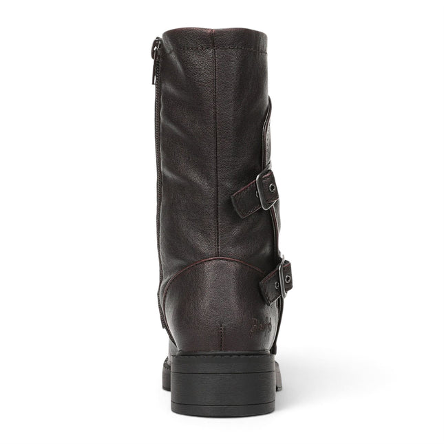 Blowfish Malibu Women's Wine Faux Leather Mid-Calf Biker Boots - Venice-2