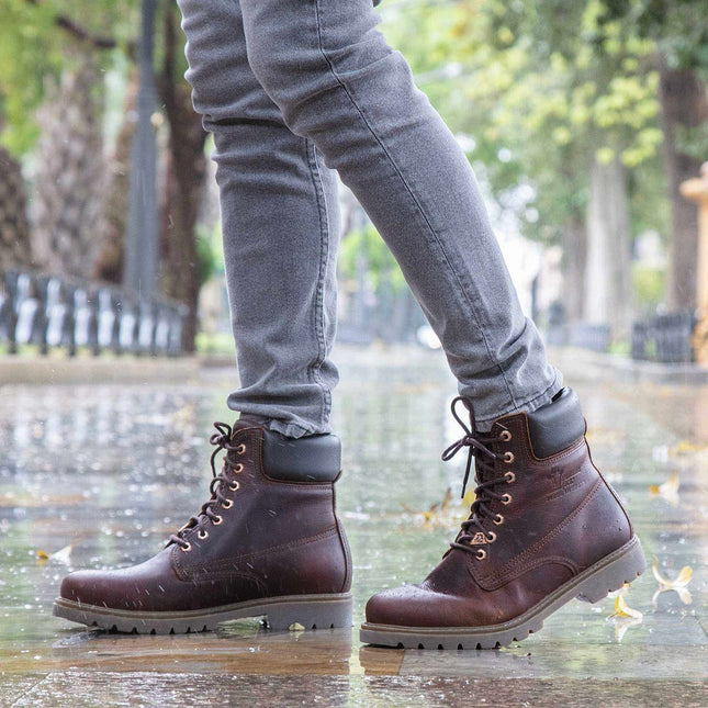 Panama Jack 03 C52 Mens Brown Waterproof Leather Laces Hiking Ankle Boots