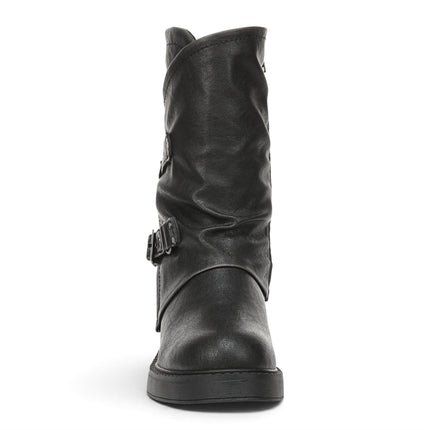 Blowfish Malibu Women's Black Faux Leather Mid-Calf Biker Boots - Venice-2