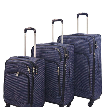 Lightweight Print Suitcases 8 Wheel Luggage Travel Soft Bags Set