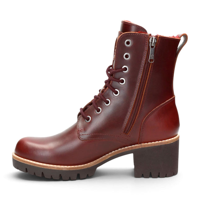 Panama Jack Women's Burgundy Leather Waterproof Warm Lace-Up Boots - Padma B25