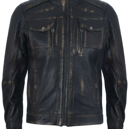 Men's Vintage Leather Biker Jacket-Cape Town