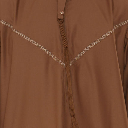 Men's Eid Camel Brown Moroccan Thobe Robe Djellaba Ramadan Eid Jubba- HM10