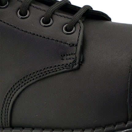 Grinders Unisex Black Stag Acs Leather Steel Toe Cap Lace Up Boots