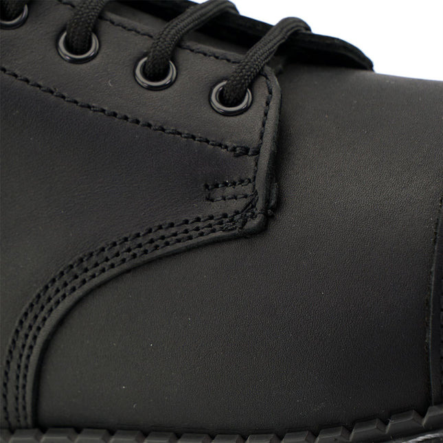 Grinders Unisex Black Stag Acs Leather Steel Toe Cap Lace Up Boots